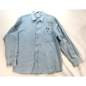 Cadre Athletic Mens XL Button Down Denim Shirt University of Georgia Footbal Fan